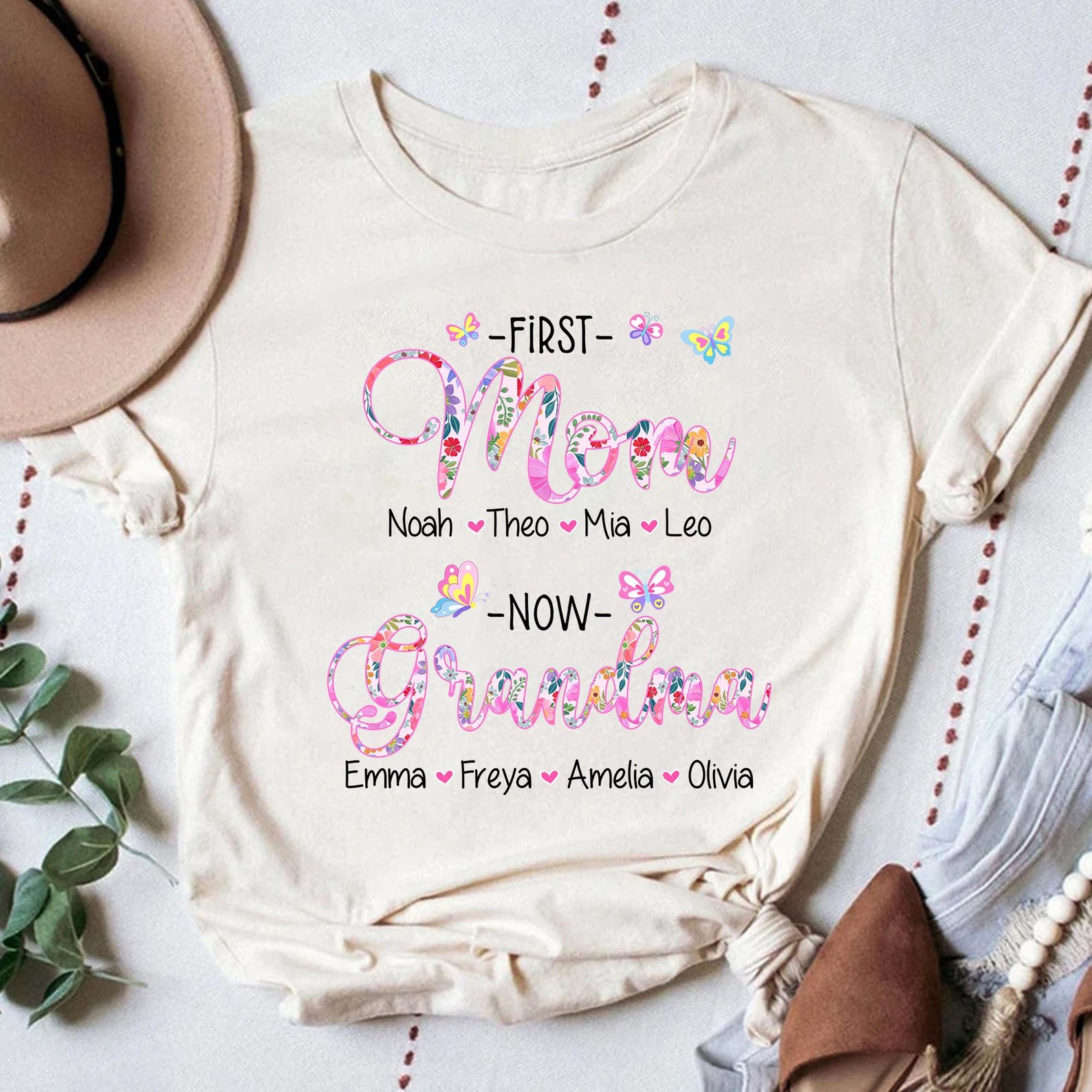 First Mom Now Grandma Custom Shirt