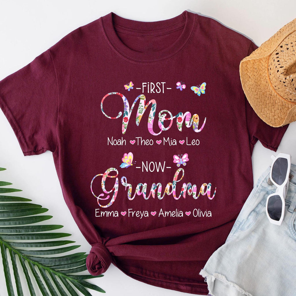 First Mom Now Grandma Custom Shirt